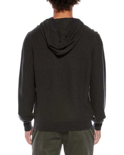 Vince Black Geo Jacquard Wool & Cashmere-Blend Hoodie for men