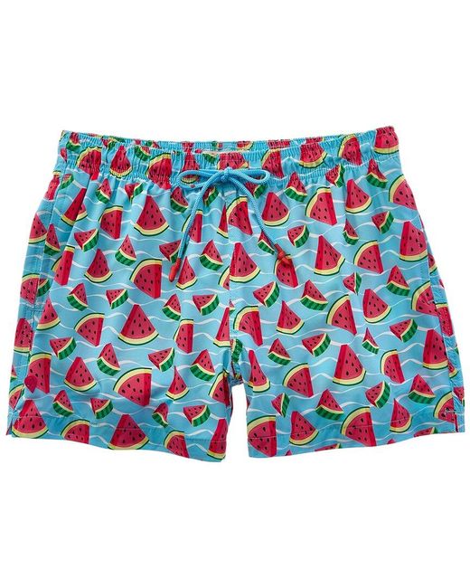 Sunset and Vine Blue Microfiber Woven Printed Swim Trunk for men