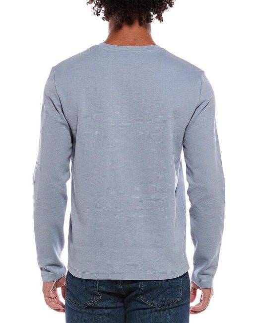 Vince Blue Double Face Pique Henley for men