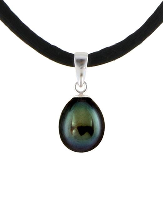 Splendid Black Rhodium Plated Silver 7-8mm Freshwater Pearl Necklace