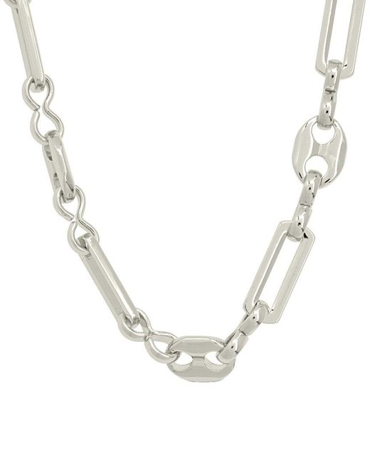 Sterling Forever White Rhodium Plated Fiora Chain Necklace