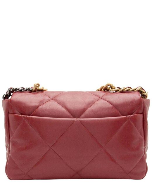 Chanel Red Goatskin 19 Large Flap Shoulder Bag (authentic Pre-loved)