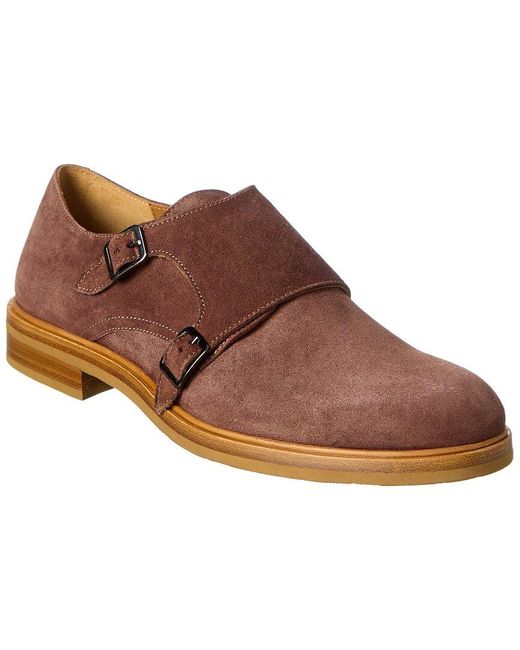 Antonio Maurizi Double Monk Suede Loafer in Brown for Men | Lyst