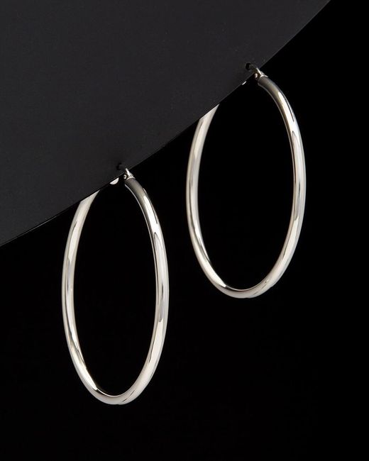 Italian Gold Black 14k Polished Hoops