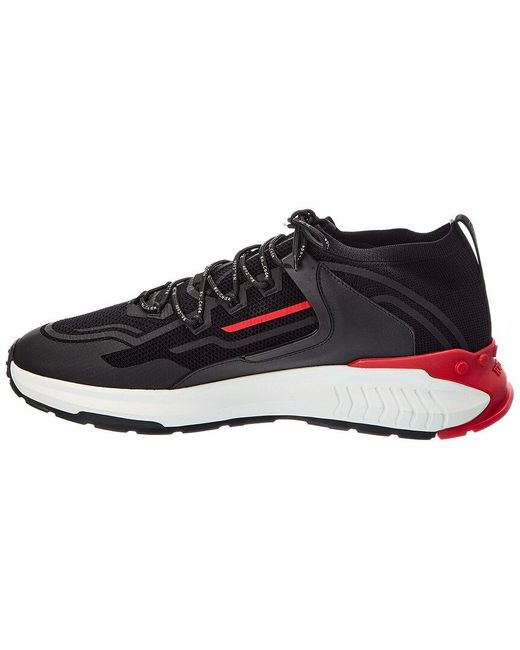 Tod's Black Leather & Canvas Sneaker for men