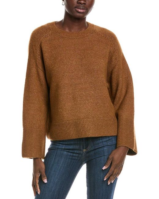 Vince Camuto Brown Raglan Wide Sleeve Sweater