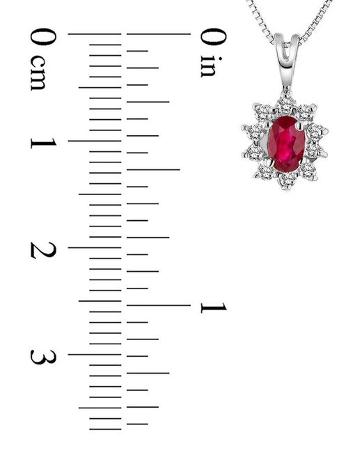 LEVARON White 14K 0.35 Ct. Tw. Diamond & Ruby Pendant