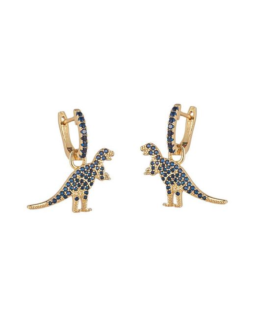 Eye Candy LA Metallic Cz T-rex Huggie Earrings