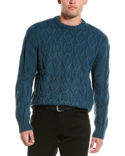 The Kooples Blue Wool Crewneck Sweater for men