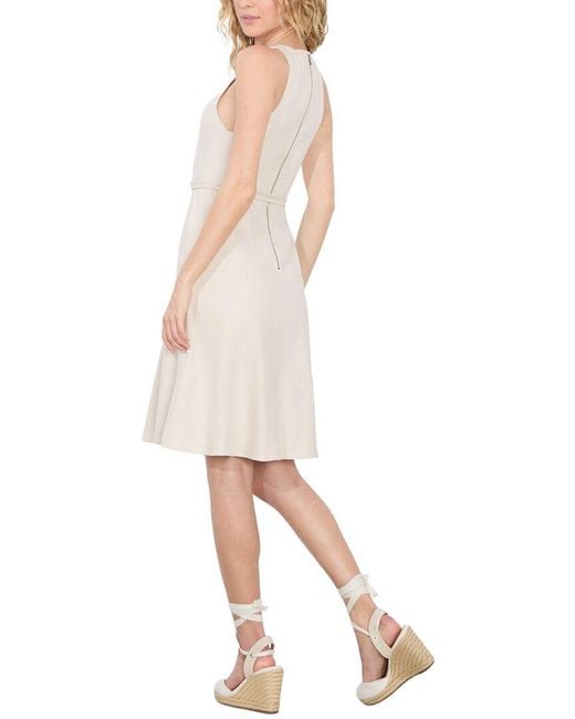 Alice + Olivia Natural Leandra Linen-Blend Midi Dress