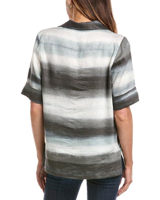 Officine Generale Gray Officine Generale Gaetane Linen-blend Shirt