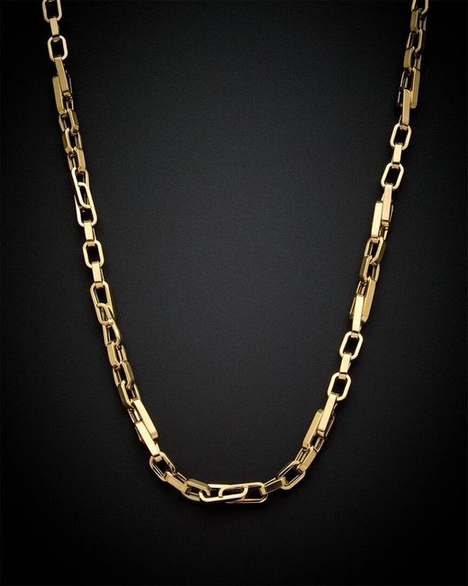 Italian Gold Black 14k Mixed Oval Link Necklace