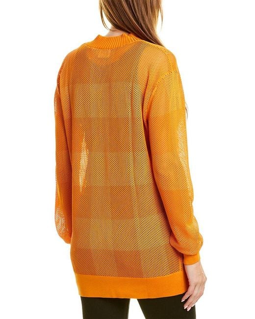 Burberry Orange Check Mesh Sweater