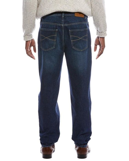 Brunello Cucinelli Blue Dark Wash Traditional Fit Jean for men