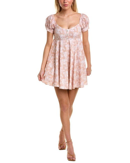 Caroline Constas Pink Dina Mini Dress