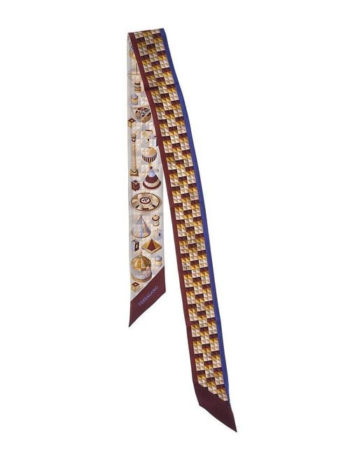 Ferragamo Metallic Silk Scarf