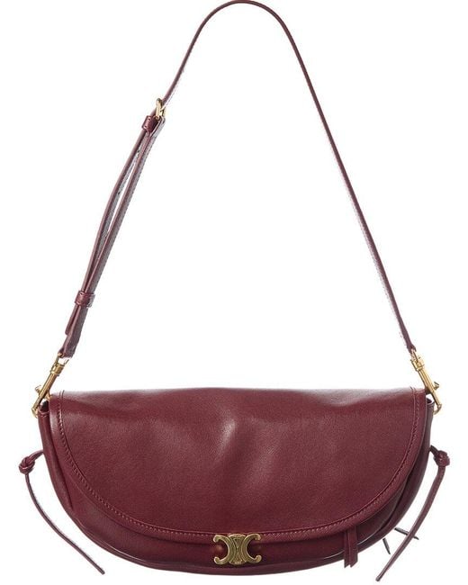 Céline Purple Troimphe Leather Hobo Bag