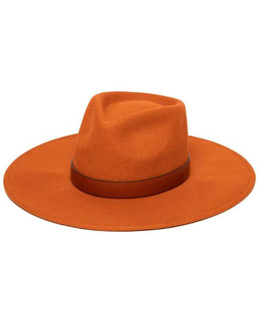 Frye Orange Felt Stiff Brim Wool Cowboy Hat