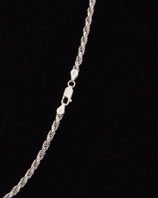 Italian Silver Black Necklace for men