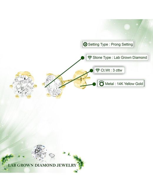 Amairah Metallic 14K 3.00 Ct. Tw. Lab-Grown Diamond Stud Earring