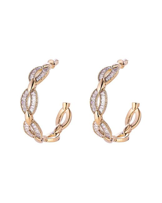 Eye Candy LA Metallic Luxe Collection 18k Plated Cz Loop Earrings