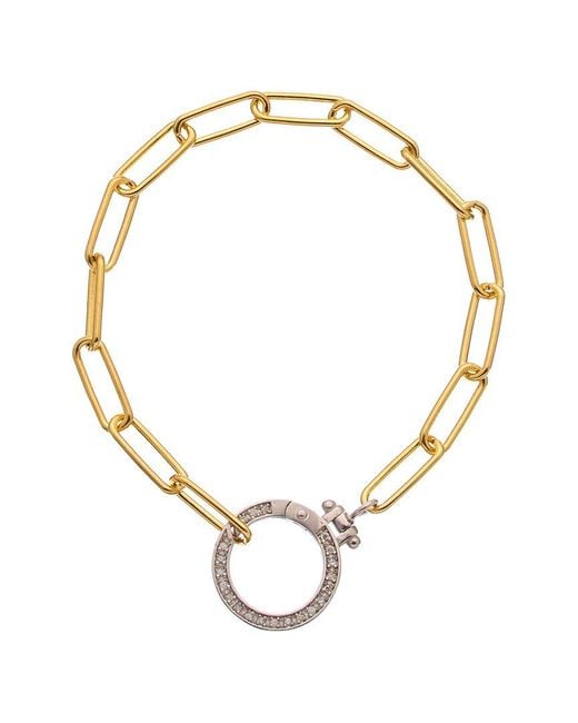 Meshmerise Metallic 18k Over Silver 0.15 Ct. Tw. Diamond Link Toggle Bracelet