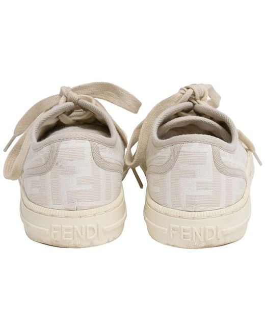 Fendi White Canvas Domino Low Top Sneaker (authentic Pre-loved)