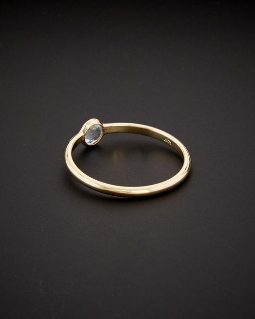 Italian Gold Black 14k Blue Topaz Ring