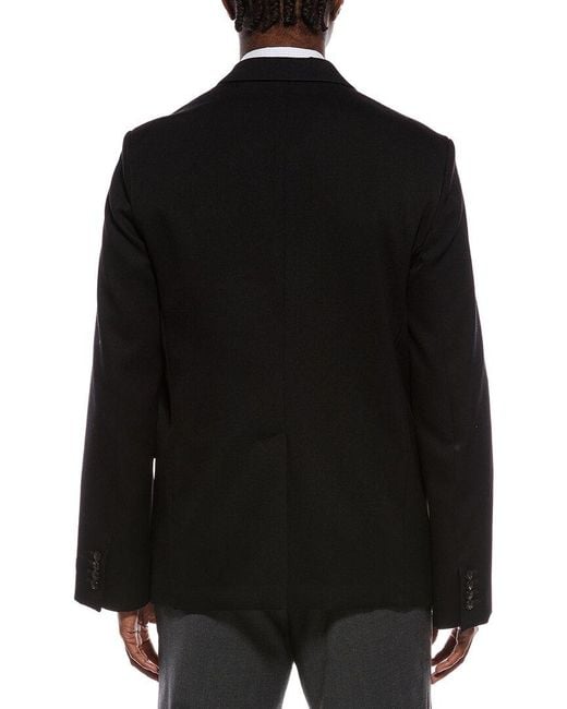 Lanvin Black Single Breasted Boxy Wool Jacket for men