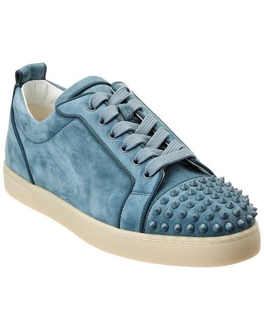 Christian Louboutin Blue Louis Junior Spikes Suede Sneaker for men