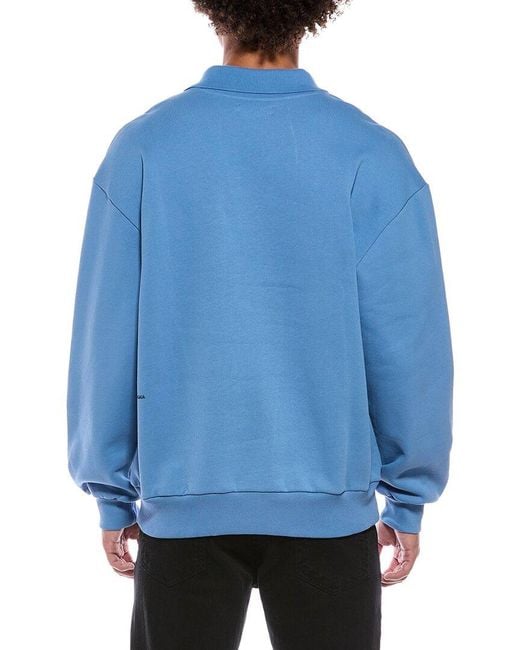 PANGAIA Blue Polo Sweater for men