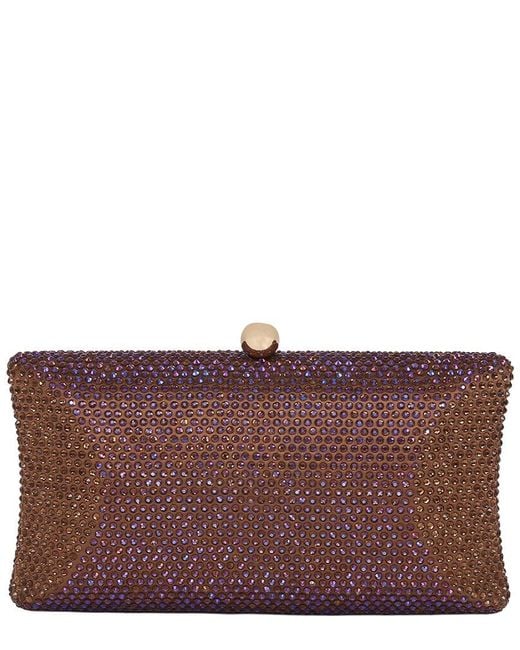 Badgley Mischka Purple Nia Crystal Minaudiere