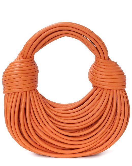 Tiffany & Fred Paris Orange Smooth Leather String Bag
