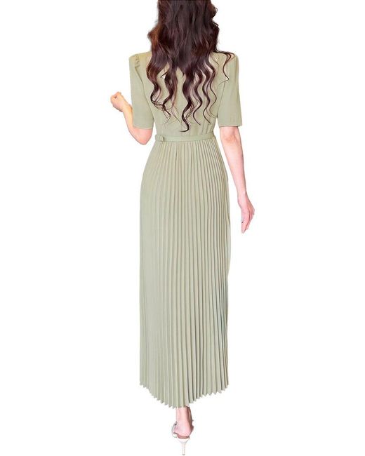 BURRYCO Green Short Sleeve Midi Dress