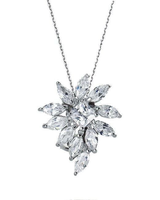Rachel Glauber White Silver Cz Pendant Necklace