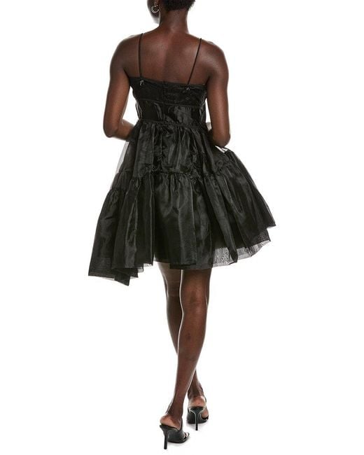 Beulah London Black Organza A-Line Dress