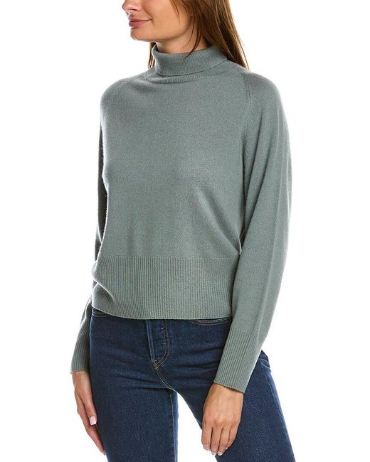 Vince Gray Raglan Turtleneck Wool & Cashmere-blend Sweater