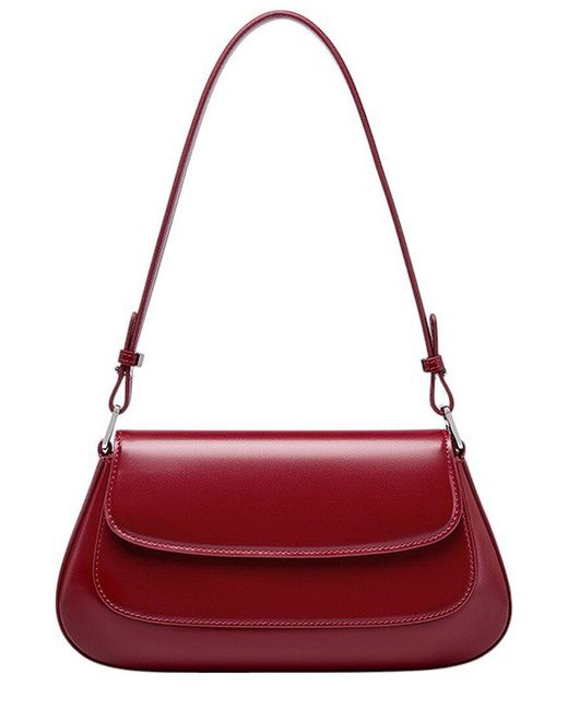 Adele Berto Red Leather Shoulder Bag