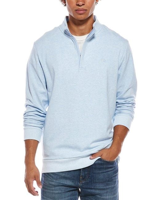Travis Mathew Blue Cloud 1/4-Zip Pullover for men