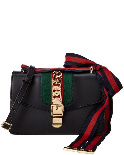 Gucci Sylvie Small Shoulder Bag in Black Lyst