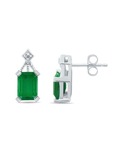 Gemstones Green 14k 2.33 Ct. Tw. Diamond & Emerald Earrings