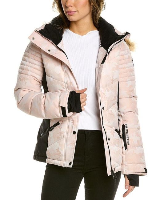 Superdry Snow Luxe Puffer Jacket in Natural | Lyst