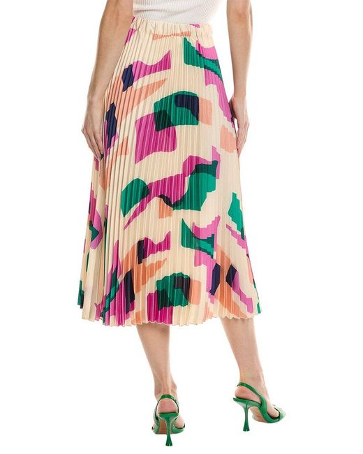 Ba&sh Natural Pleated Midi Skirt