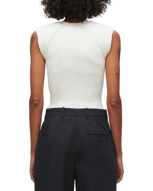 3.1 Phillip Lim White Compact Rib Structured Sleeveless Top