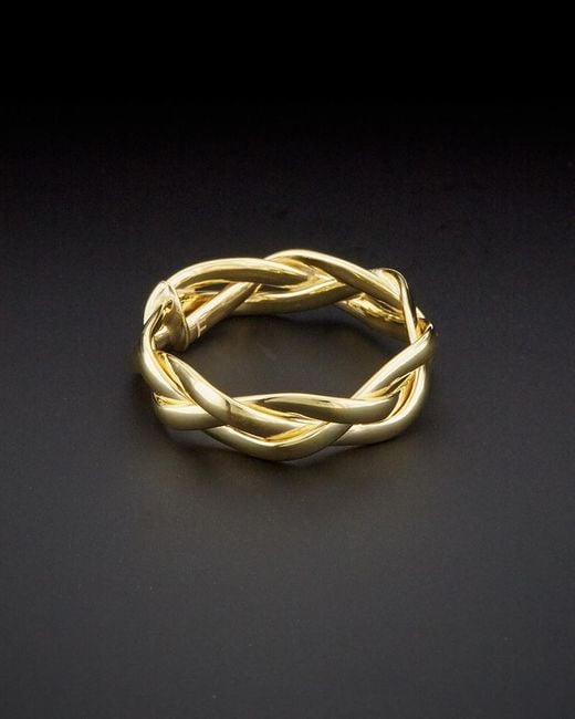 Italian Gold Black 14k Braided Ring
