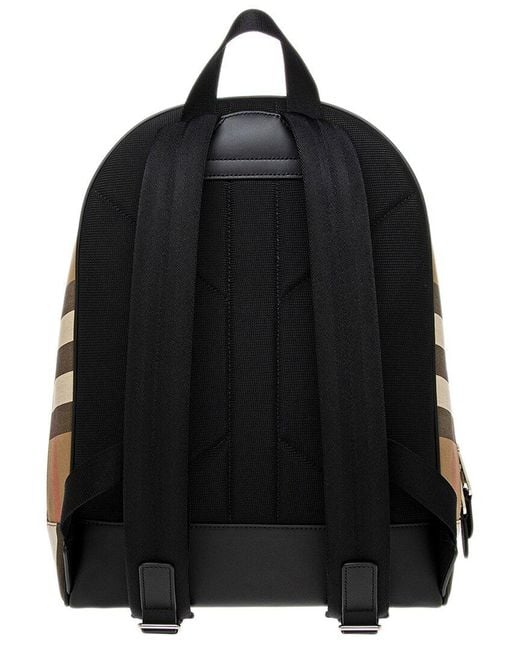 Burberry Brown Jeff Check Canvas & Leather Backpack