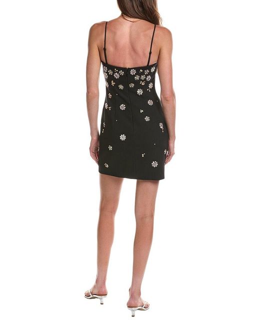 Cinq À Sept Black Tumbling Flowers Samia Mini Dress