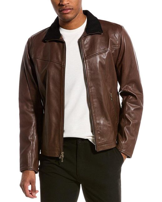 Rag & Bone Brown Grant Leather Jacket for men