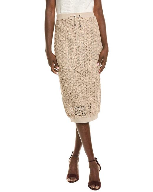 Brunello Cucinelli Natural Pencil Skirt