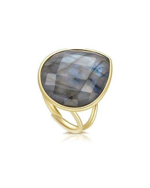 Liv Oliver Blue 18K Plated 14.47 Ct. Tw. Labradorite Ring